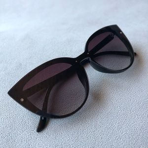 Black Cat Eye Sunglasses with Purple Hue Lens